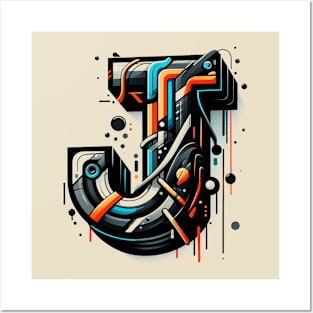 Letter J design graffity style Posters and Art